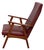 Very nice High Back Lounge Chair . Faux Leather upholstery ,Dark Red color solid Teak frame . good vintage condition ....