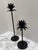 Vintage black metal palm tree candleholders- set of two. One shorter and one taller. These have been altered from original...