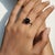 Vintage Black Star & Zircon Ring in White Gold Setting, Size 8.5 For Sale - Image 11 of 13