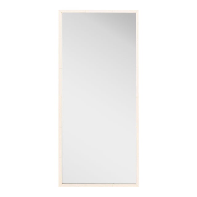 Art Deco Style Lacquered Wood Beveled Glass Mirror For Sale