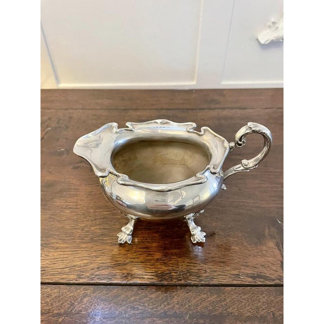 Antique Edwardian Silver Plated Tea Set, 1900s, Set of 4 For Sale - Image 9 of 18