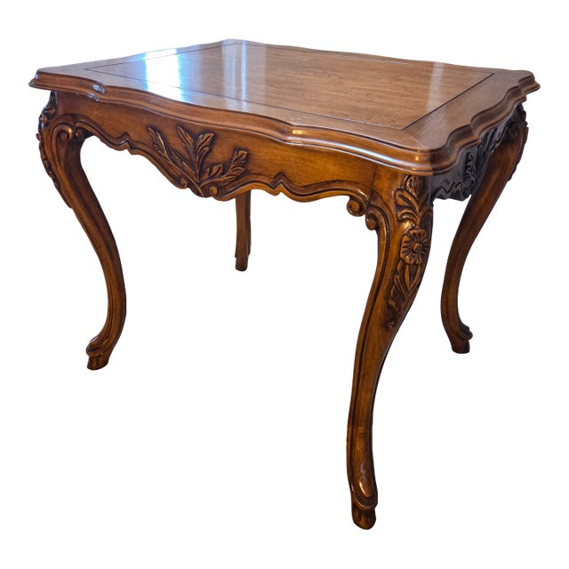 Vintage French Carved Side Table For Sale