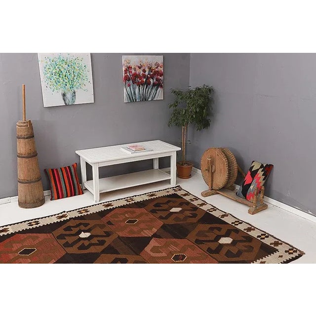 Vintage Wool Turkish Kars Kilim For Sale In Los Angeles - Image 6 of 7
