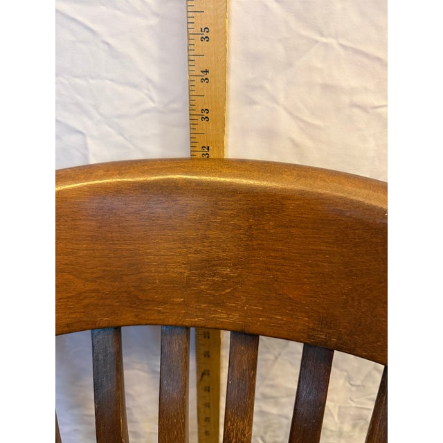 Set of 6 Vintage B. L. Marble Co. Solid Wood Banker’s / Captain’s Chairs (C. 1930s–1940s) For Sale - Image 14 of 16