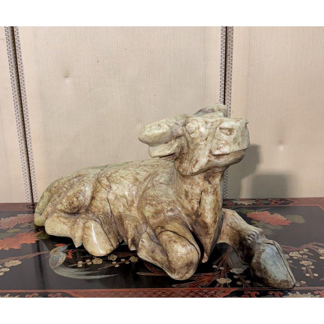Asia circa 1900: Very important sacred cow carved from hard stone