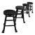 Vintage Rustic Blackened Solid Hardwood Chunky Claw Foot Barstools Set of 4 For Sale