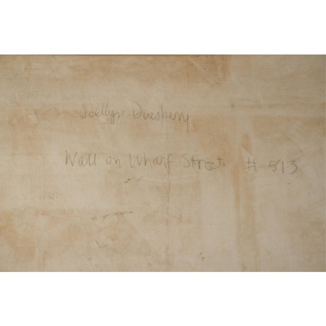 1970s Joellyn Duesberry, Large Colorado Modernist Oil Painting Wharf Street Plein Air New Orleans Street, 1976 For Sale - Image 5 of 13