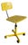 Yellow Plywood Office Swivel Chair With Metal Base Mid-Century Modern Vintage For Sale