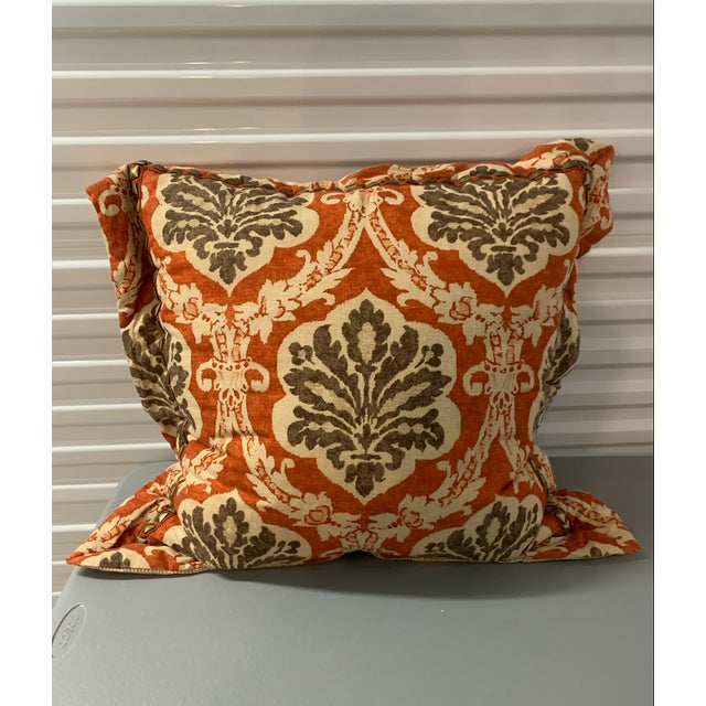 Set of 3 Damask Throw Pillows For Sale - Image 4 of 5