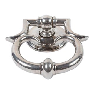 Large Nickel Door or Furniture Handle For Sale