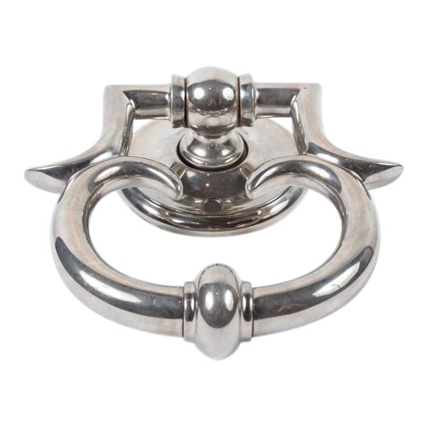 Large Nickel Door or Furniture Handle For Sale