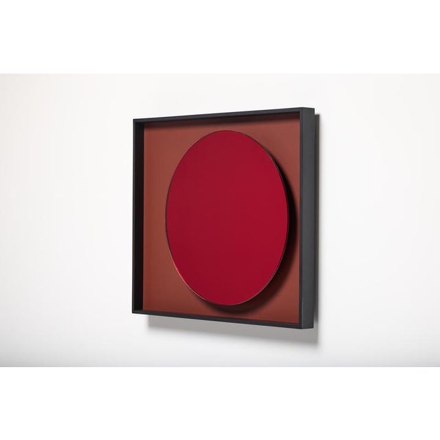 Black Orange Glass and Lacquered Wood Frame Mirror Moon by Reda Amalou Design For Sale - Image 8 of 15