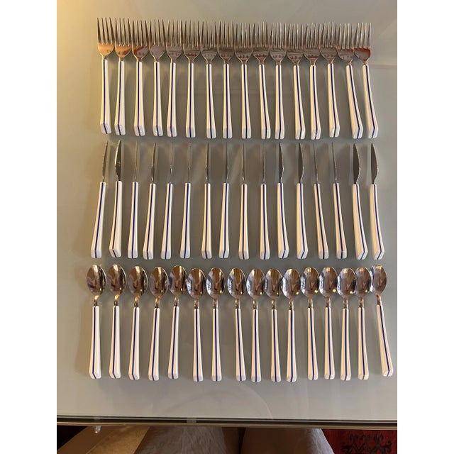 Blue Air France Cutlery by Nathalie Georges, 1980s, Set of 48 For Sale - Image 8 of 17