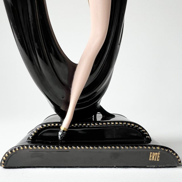 Ceramic Pearls and Emeralds Fine Porcelain Figurine from House of Erté, 1990s For Sale - Image 7 of 9