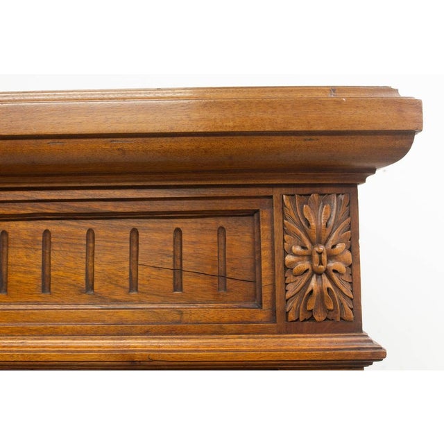 French Louis XVI Oak and Walnut Three Doors Vitrine Bookcase, 1900 For Sale - Image 12 of 18