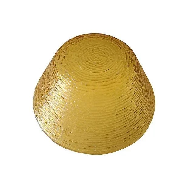 Mid-Century Modern Vintage "Bamboo-Style" Glass Amber Salad Serving Bowls by Anchor Hocking - A Pair For Sale - Image 3 of 5