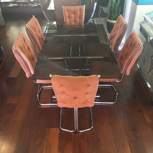 Vintage MidCentury Douglas Furniture of California Salmon Dining Set