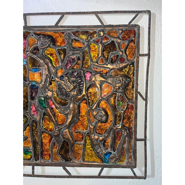Studio Del Campo Decorative Panel in Enameled Copper by Virgilio Bari, 1956 For Sale - Image 6 of 7