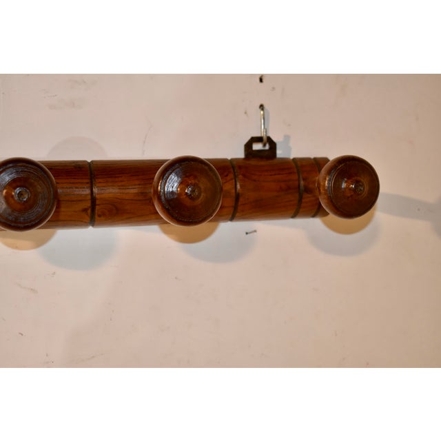 Wood Circa 1920 French Elm Coat or Hat Rack For Sale - Image 7 of 7