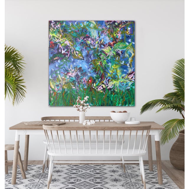 Exuberant Guests Original Abstract Oil Painting by Lisa Finlayson For Sale - Image 10 of 15