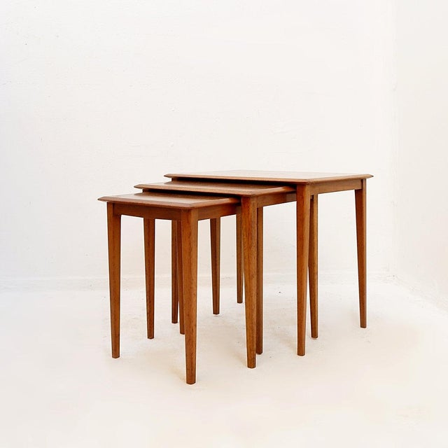 Mid-Century Modern Teak Nesting Tables, 1960s, Set of 3 For Sale - Image 15 of 16