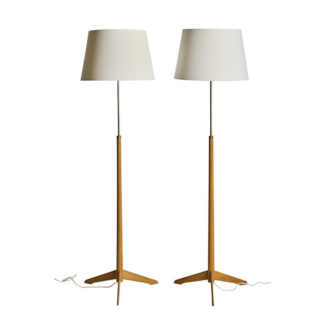 Mid-Century Modern Mid-Century Modern G-34 Floor Lamps by Alf Svensson for Bergboms, 1950s, Set of 2 For Sale - Image 3 of 7