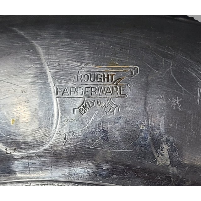 Vintage Triumph Imperial Victorian Limoges Fruit Floral 22k White Gold Plate Farberware Aluminum Tray For Sale - Image 12 of 12