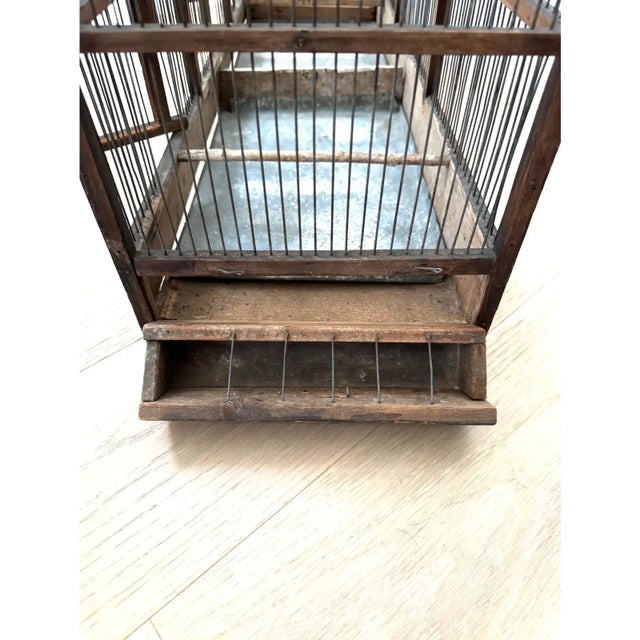 Wood Large Antique 19th Century Architectural Model Primitive American Folk Art Birdcage For Sale - Image 7 of 12