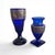 Cobalt Saphir Glass Pieces with Acid-Etched Gilt Classical Frieze by Karlsbad Karlovy Vary and Ludwig Moser & Sons, Czechoslovakia, 1920s, Set of 2 For Sale - Image 10 of 10