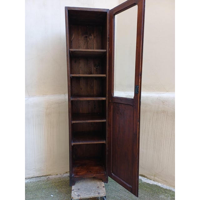Wood Antique Tuscan Chestnut Display Cabinet, Early 20th Century For Sale - Image 7 of 14