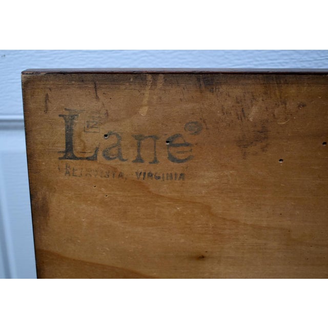 Vtg. MCM Style Queen Size Lane Staccato Brutalist Collection Walnut Headboard For Sale - Image 10 of 12