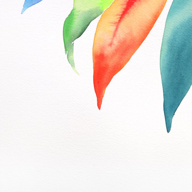 Rainbowland Bruguiera - Vibrant Colorful Still Life Painting on Paper Original Artwork by Xiao Wen Xu For Sale - Image 4 of 6