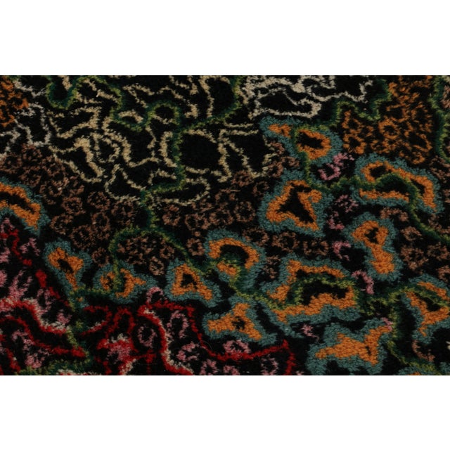 Hand-knotted in wool circa 1960-1970, this 4x6 vintage Zeki Müren Art Deco rug is a rare signed piece among the mid-...