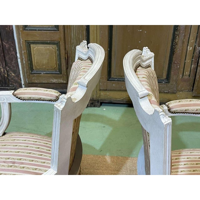 Wood Louis XVI Armchairs in Beech, 1970s, Set of 2 For Sale - Image 7 of 14