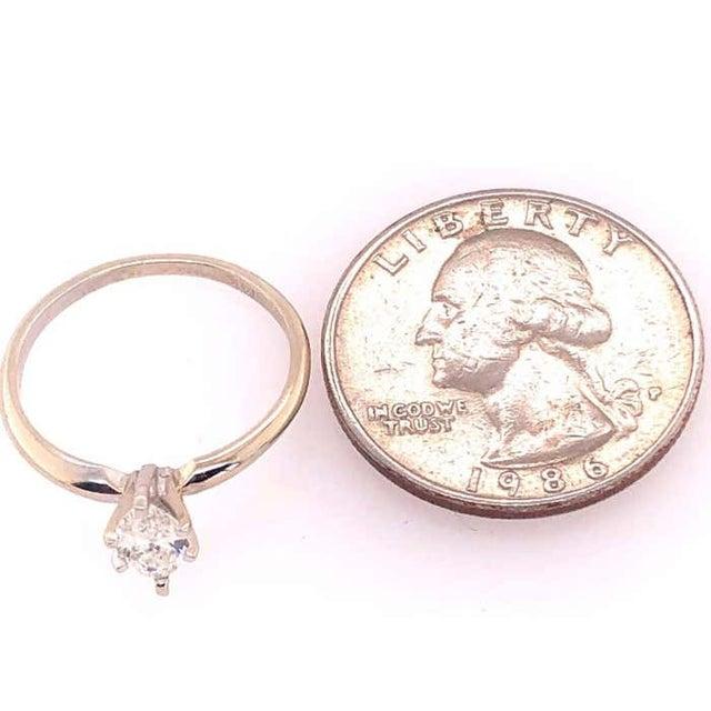 Antique White 14 Karat White Gold Diamond Engagement Ring For Sale - Image 8 of 9