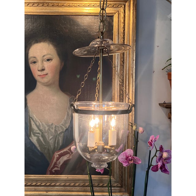 Glass AntiquePetite Glass & Brass Bell Jar. For Sale - Image 7 of 7