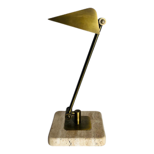 Brass and Marble Table Lamp, 1960s, Italy