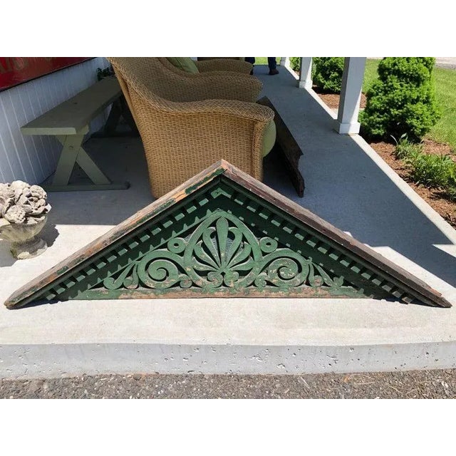 Green Huge Victorian Gingerbread Architectural Fragment For Sale - Image 8 of 13