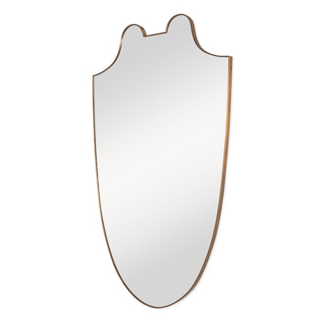 Century Furniture Tara Shaw for Century Furniture Rivoli Shield Mirror - Italian Brass For Sale - Image 4 of 4