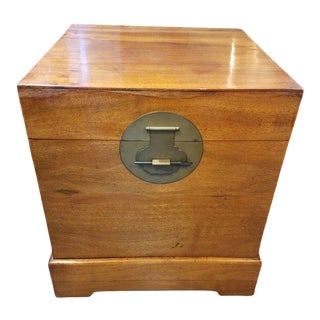 Antique Chinese Square Camphor Trunk For Sale