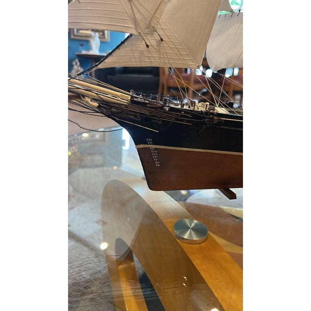 2020s Handcrafted Detailed Wooden "Cutty Sark" Clipper Ship Model - 37" For Sale - Image 5 of 6