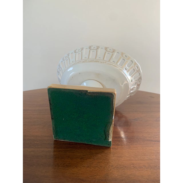 White Mid-20th Century Neoclassical Regency Reticulated Porcelain Basket For Sale - Image 8 of 9