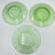 Anchor Hocking 1930's Anchor Hocking Green Depression Glass Swirl & Optic Luncheon 3pc Plate Set For Sale - Image 4 of 5