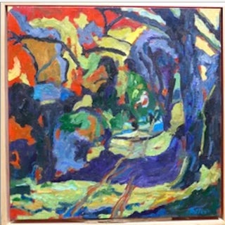 Martha Holden "Path in the Woods in France" Oil Painting For Sale