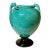 Large 16” Mid 20th Century Style Turquoise Volcanic Ceramic Urn With Zoomorphic Handles For Sale