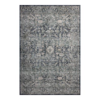 Amber Lewis x Loloi Josie Ocean / Natural 2'-6" x 7'-6" Machine Washable Runner Rug For Sale
