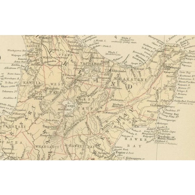 Late 19th Century Antique Map of New Zealand with Inset of Auckland, 1882 For Sale - Image 5 of 8