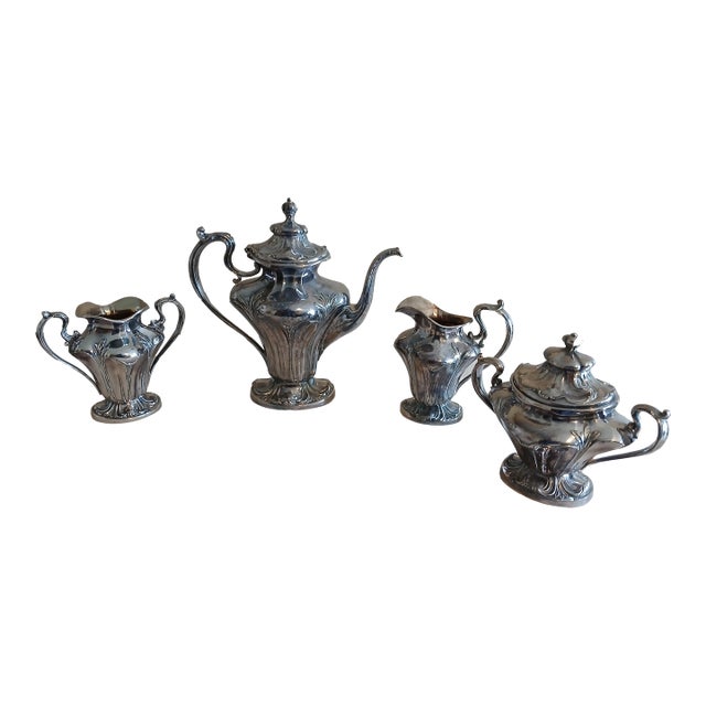 Early 20th Century Pairpoint Quadruple Plate Silver Service Set = 4 pcs For Sale