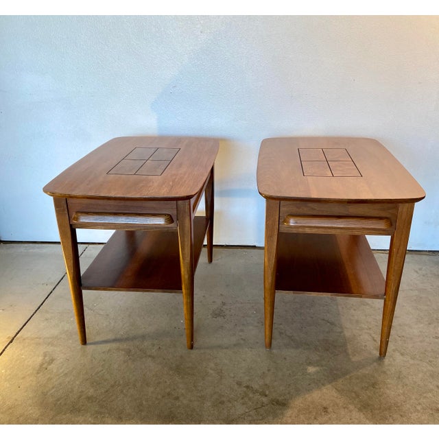 Vintage Mid Century Stanley Furniture Walnut End Tables a Pair Chairish