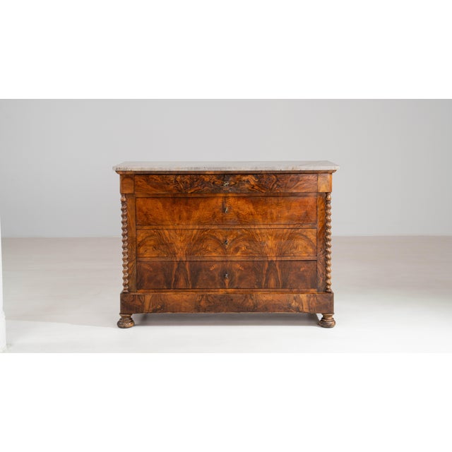Biedermeier Marble-Top Chest of Drawers, Antique, France, Circa 1860 For Sale In Greensboro - Image 6 of 14